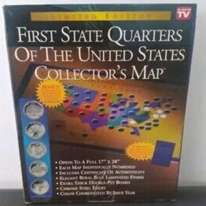Limited Edition- First State Quarters Of The United States Collectors Map